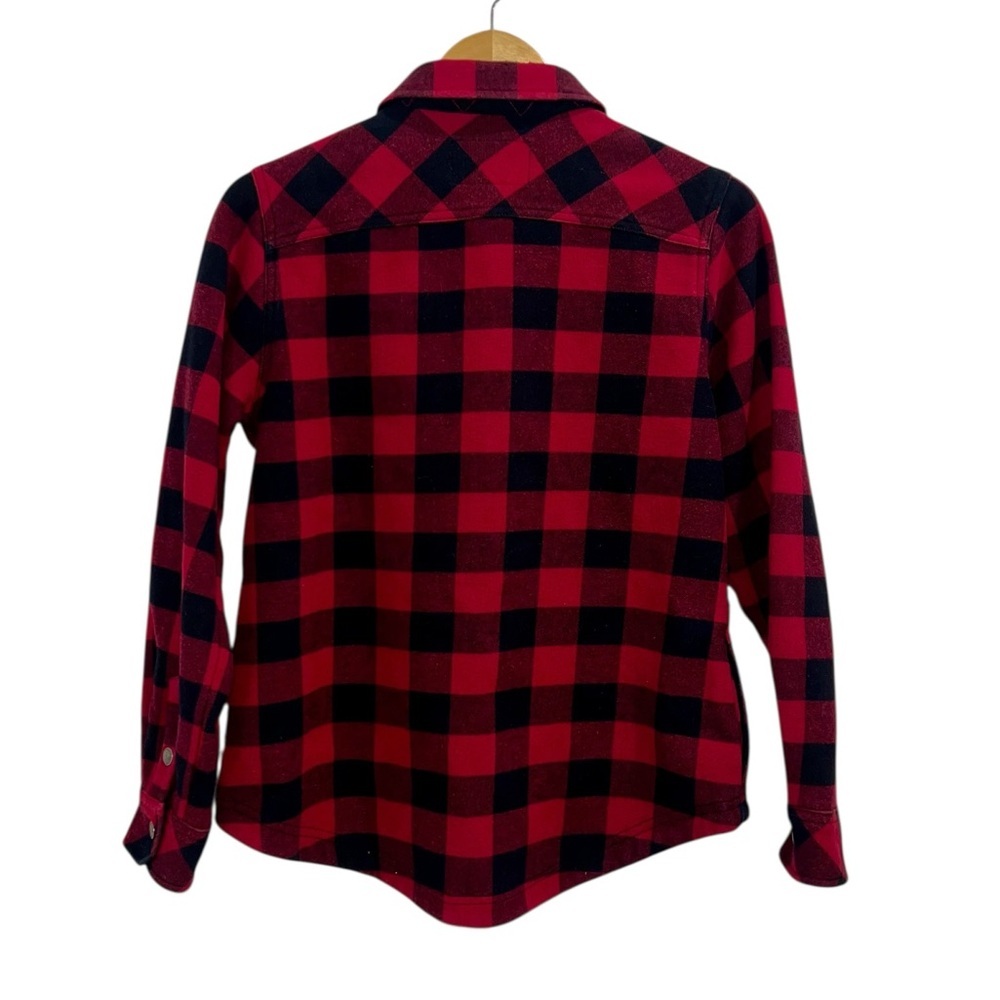 Orvis Fleece Lined Buffalo Plaid Flannel Shirt Jacket Red & Black - Picture 3 of 4